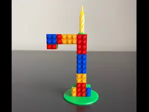 Number 7 Birthday cake topper candle holder H 10cm