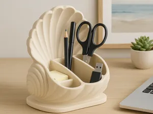 Coastal Shell Desk Organizer