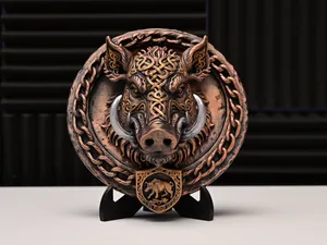 Celtic Wild Boar Relief - Viking Boar Wall Decor