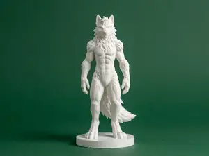 Furry Wolf – Muscular Anthropomorphic Figurine