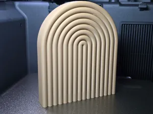 Retro Ribbed Pillars Arch Decor