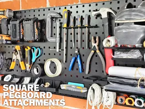 Square Pegboard Accessories Pack - Trays, Hooks +