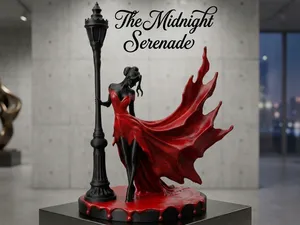 The Midnight Serenade - Dynamic Woman Sculpture