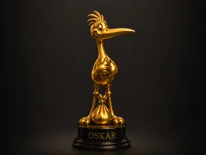 Golden Stork Trophy | Cute Baby Shower Decoration