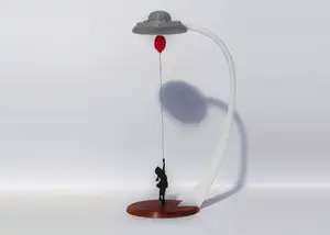 Magnetic UFO with Balloon Girl
