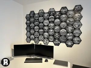 US American States Hex Wall Map – Modular Tile