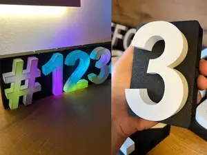 3D Zahl „3“ – modular, LED-fähig & 0–9 Serie