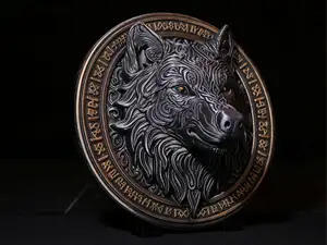 Fenrir Wolf Head Wall Relief – Viking Runes