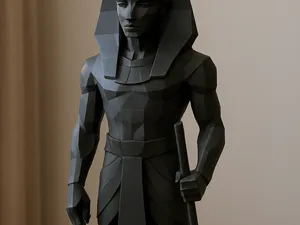 Low-Poly Egyptian Pharaoh Statue