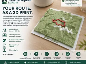 TopoPrint 3D - Custom Hiking Route Model