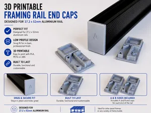 S3D 27x52mm Aluminium Rail End Caps / Covers