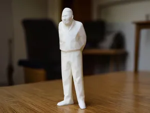 Low poly funny Old Man Watching