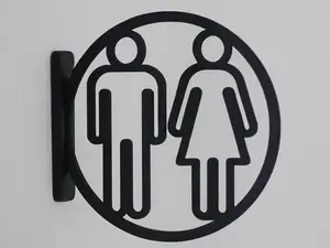 Modern Unisex Toilet Sign – Minimalist Wall-Mount