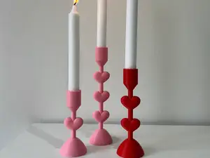 Heart Candlestick Holder Set
