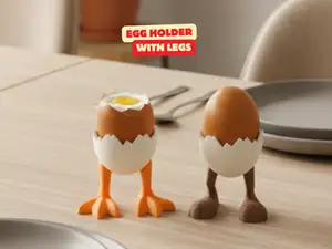 EGG HOLDER WITH LEGS (CHICKEN + BUNNY VERSION)