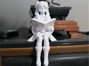 Sitting Frieren Reading - (Sousou no Frieren)