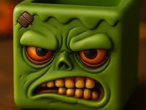 Frankenstein Halloween Candy Basket Zombie 