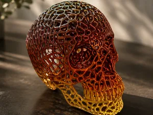 Voronoi skull that holds 3d printed poop!!