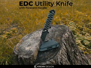EDC Utility Knife with Paracord Handle