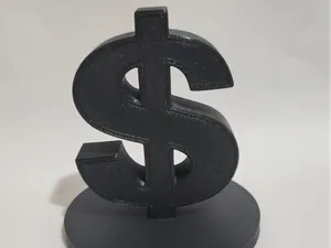 Dollar Symbol Desk Model with Base