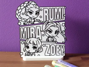 Kpop Squad Golden Rumi Mira Zoey Coloring Craft