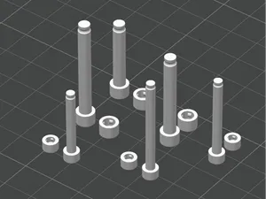 Parametric Hinge Pin with Snap-On Cap for Boxes