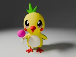Kiwi Bird with a Lollipop