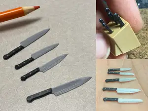 Knife Set with Block - Dollhouse 1:12 scale