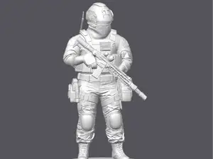 Modern Soldier with Rifle – Standing Miniature