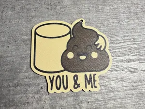 You & Me - poop and toilet paper besties keychain