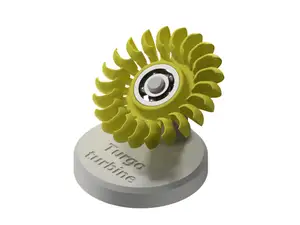Small Turgo type hydraulic turbine