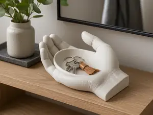 Open Palm Catchall Tray Sculptural Hand Organizer