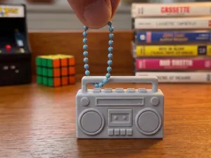 Retro 80s Boombox Keychain