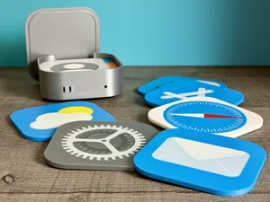 Apple macOS and iOS inspired icon coaster set