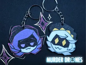 Uzi Keychain Murder Drones Glitch pin