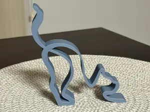 Stretching Cat Minimalist Sculpture