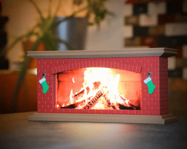 Cozy Christmas Fireplace Smartphone Stand