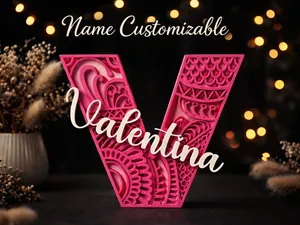 V letter customizable name