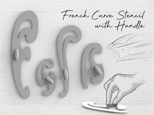 French Curve Stencil with Handle -Easy Lift