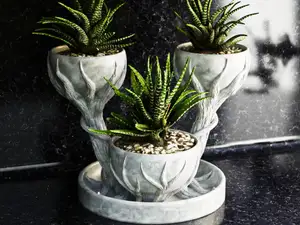 Three cups flower pot