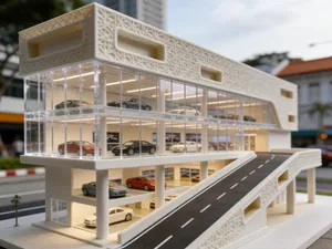 1比64汽车展示商店(ai创建失败,所以手工建模复刻的一般)