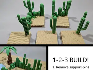 Sand tile with tall cactus (OpenLOCK system)