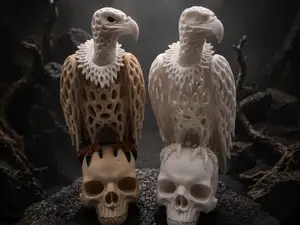 Gothic Vulture on Skull Duo – VORONOI Design