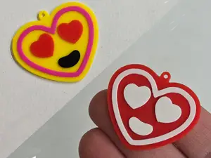 Heart Emoji Pendant / Key Chain - Lovey Eyes