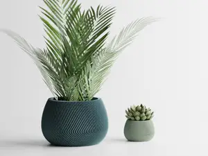 Modern ribbed Planter Plant Pot Vase Series 7