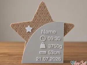 Personalizable Baby Star Birth Keepsake