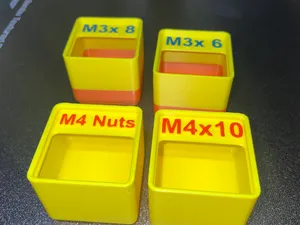 M4 Metric Bolt Storage bins gridfinity with pin