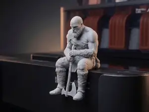 Sitting Kratos with Leviathan Axe - Edge Sitter