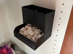 Dishwasher tablet container for under sink