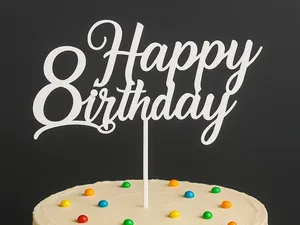 Happy Birthday cake topper for 8 years old kid